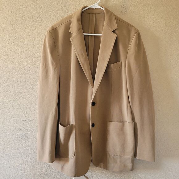 Quince Mens 100% European Linen Blazer Driftwood Tan Medium Pockets Two Button - Picture 1 of 8